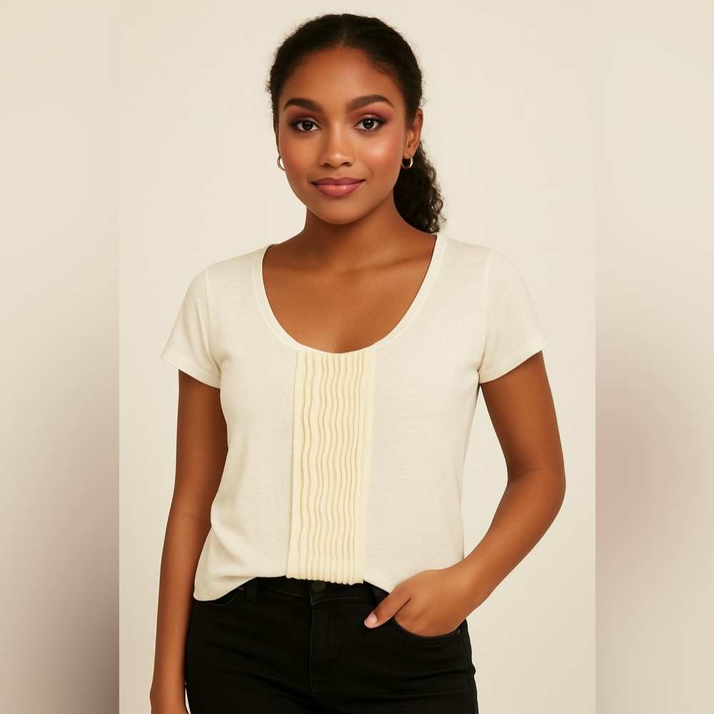 Talbots Ivory Short Sleeve Top